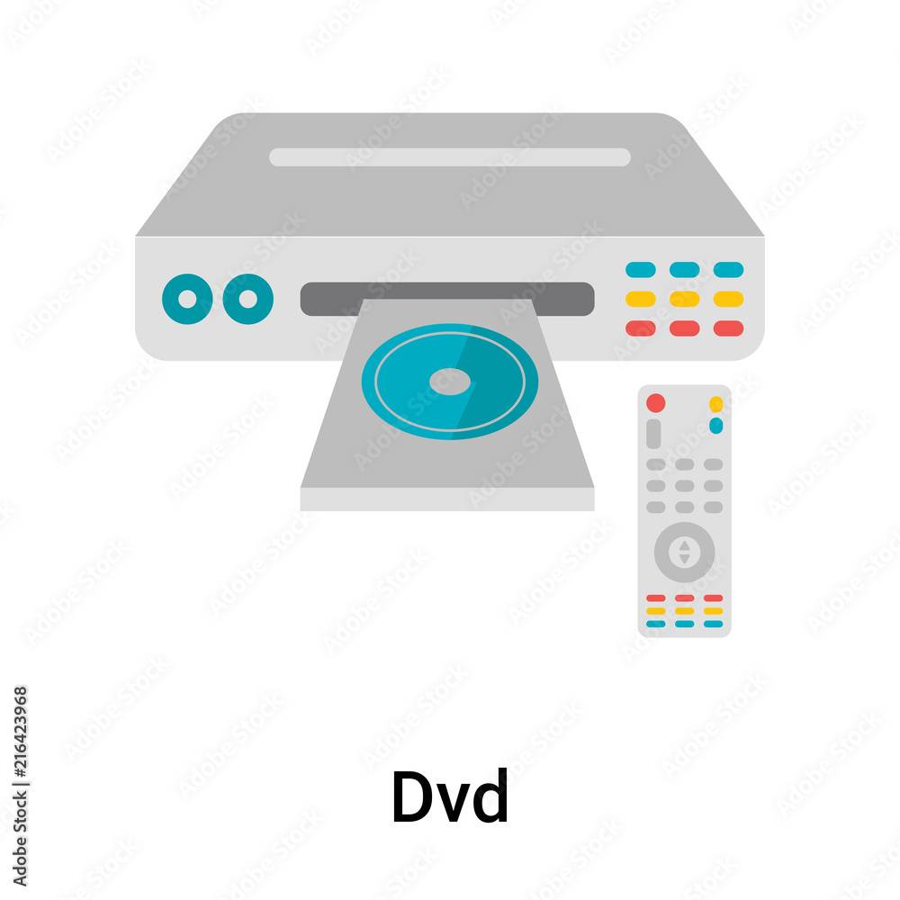 Fototapeta premium Dvd icon vector sign and symbol isolated on white background, Dvd logo concept