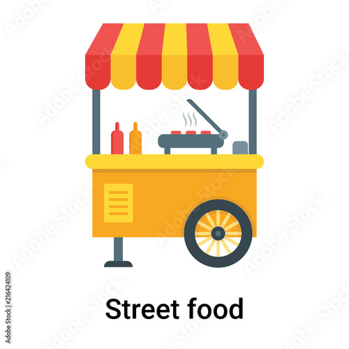 Street food icon vector sign and symbol isolated on white background, Street food logo concept