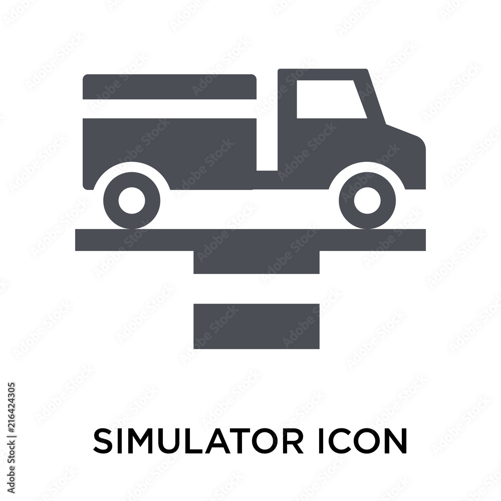 Simulator icon vector sign and symbol isolated on white background, Simulator logo concept Simulator icon vector sign and symbol isolated on white background, Simulator logo concept