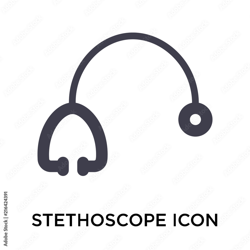 Stethoscope icon vector sign and symbol isolated on white background, Stethoscope logo concept Stethoscope icon vector sign and symbol isolated on white background, Stethoscope logo concept
