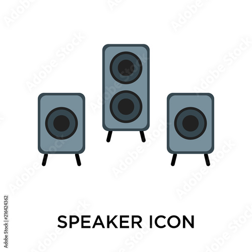 Speaker icon vector sign and symbol isolated on white background, Speaker logo concept
