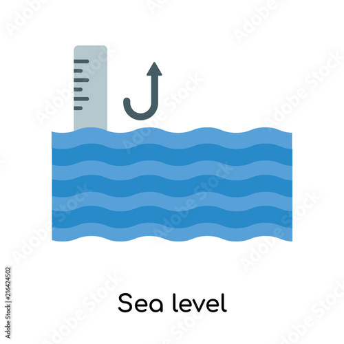 Sea level icon vector sign and symbol isolated on white background, Sea level logo concept photo