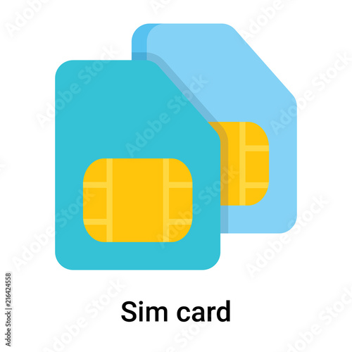 Sim card icon vector sign and symbol isolated on white background, Sim card logo concept