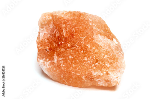Halite - also known as rock salt mineral isolated on white background