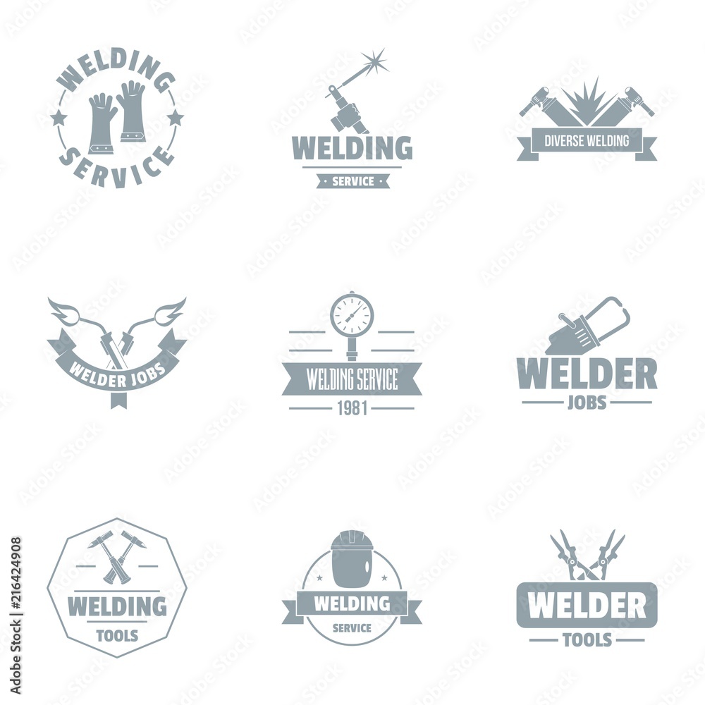 Smithery logo set. Simple set of 9 smithery vector logo for web isolated on white background
