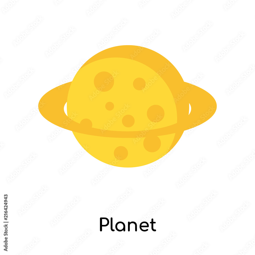 Planet icon vector sign and symbol isolated on white background, Planet logo concept Planet icon vector sign and symbol isolated on white background, Planet logo concept