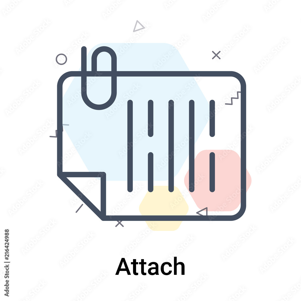 Attach icon vector sign and symbol isolated on white background, Attach logo concept Attach icon vector sign and symbol isolated on white background, Attach logo concept