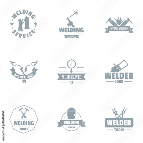 Smithery logo set. Simple set of 9 smithery vector logo for web isolated on white background photo