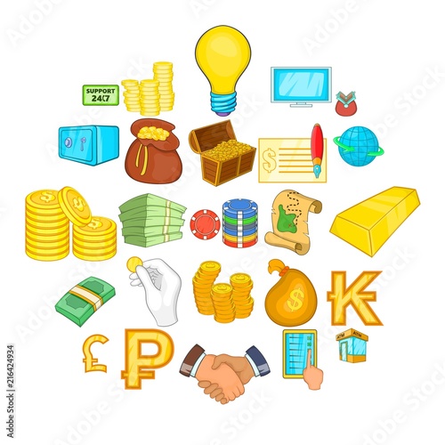 Bankroll icons set. Cartoon set of 25 bankroll vector icons for web isolated on white background