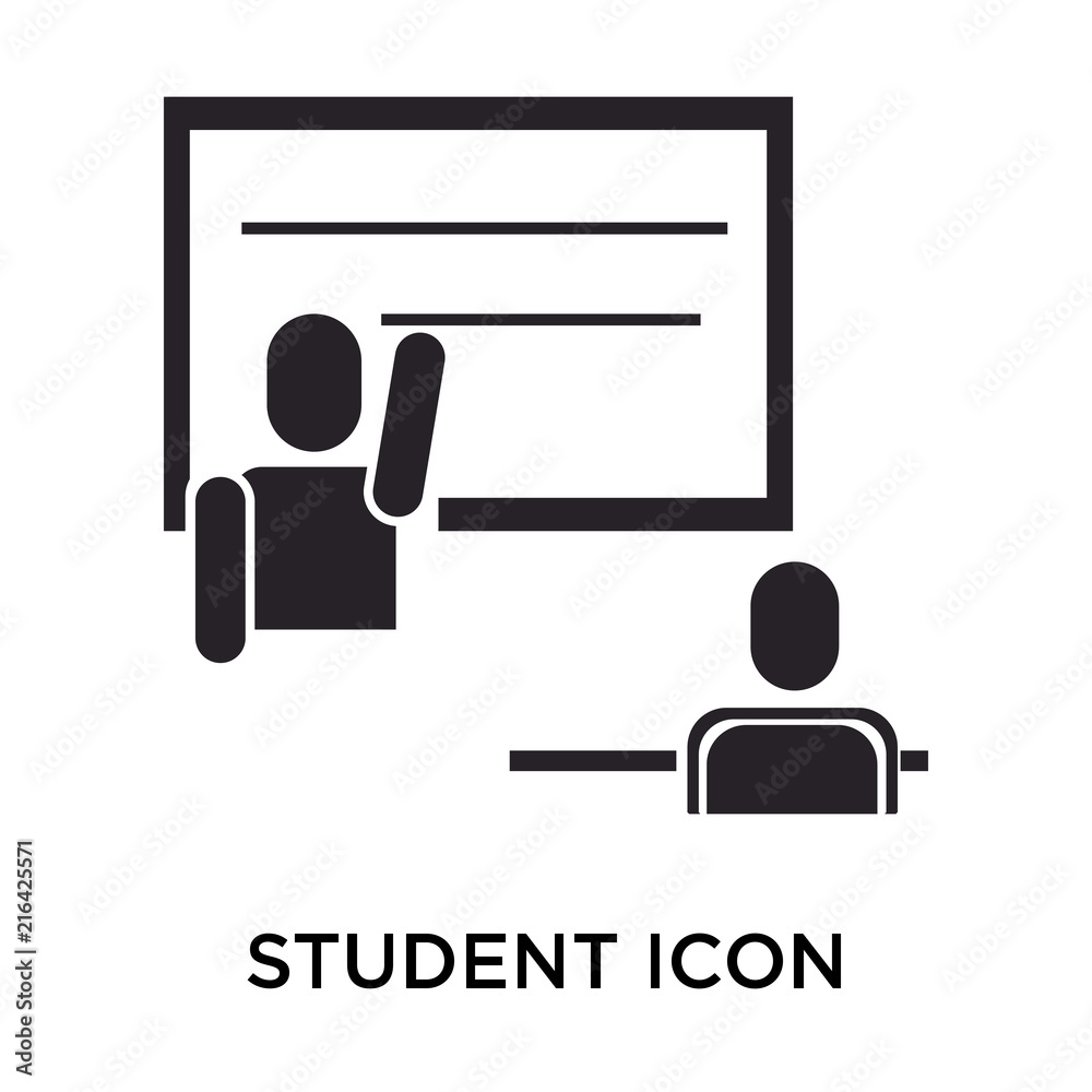 Student icon vector sign and symbol isolated on white background, Student logo concept Student icon vector sign and symbol isolated on white background, Student logo concept