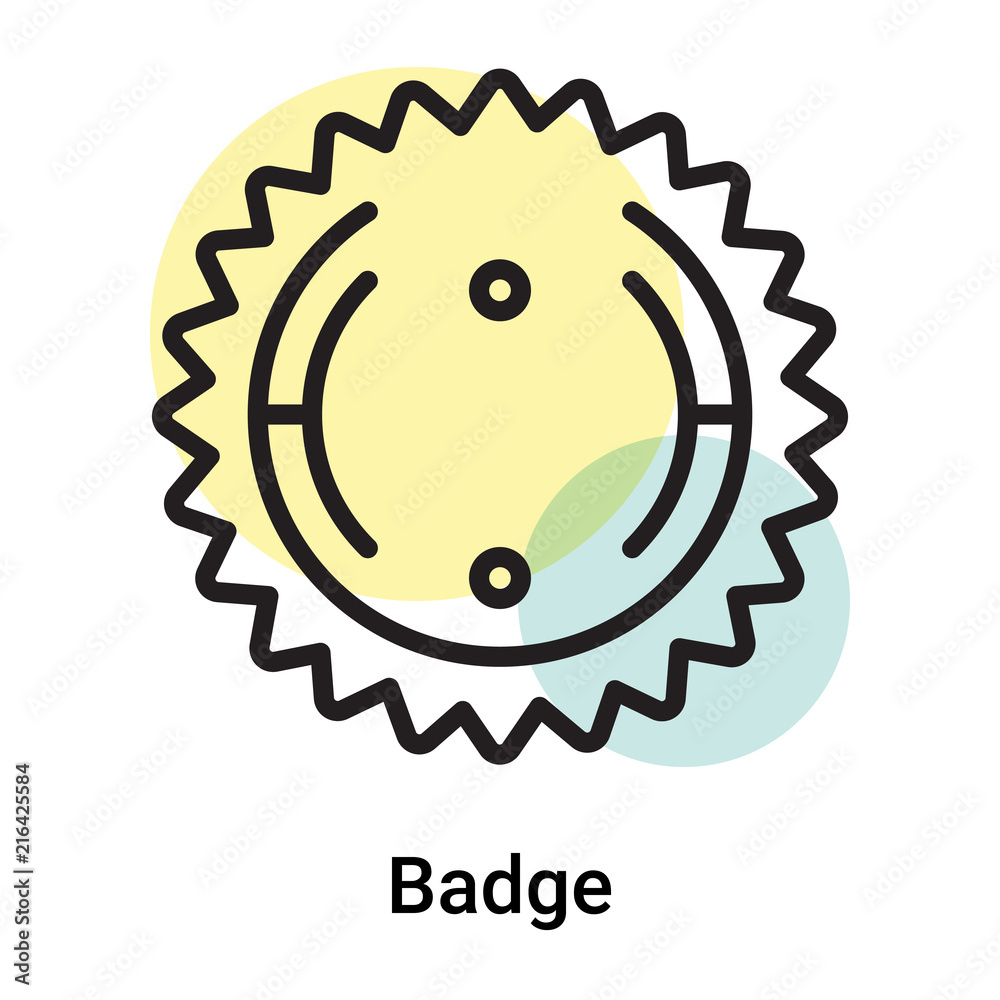 Badge icon vector sign and symbol isolated on white background, Badge logo concept Badge icon vector sign and symbol isolated on white background, Badge logo concept