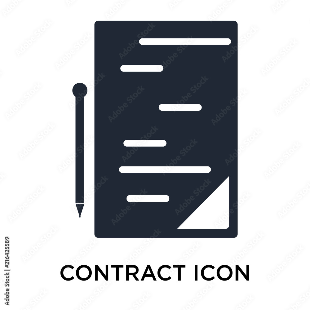 Contract icon vector sign and symbol isolated on white background, Contract logo concept Contract icon vector sign and symbol isolated on white background, Contract logo concept