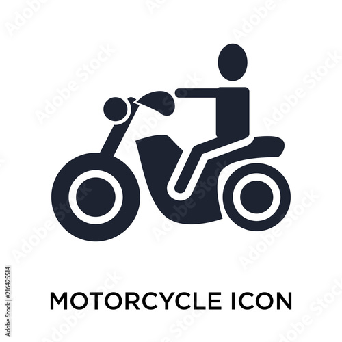 Motorcycle icon vector sign and symbol isolated on white background, Motorcycle logo concept