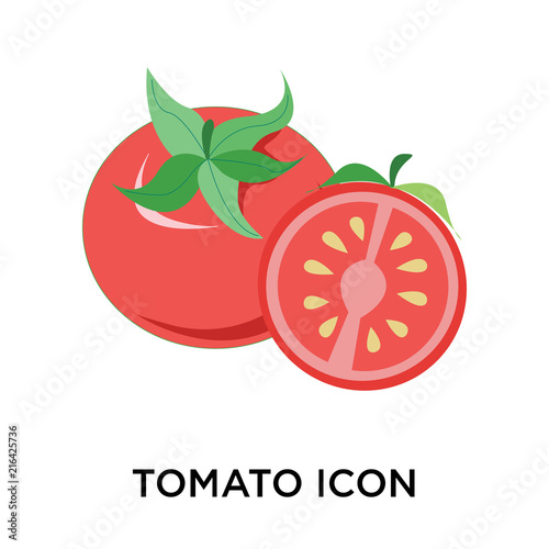 Tomato icon vector sign and symbol isolated on white background, Tomato logo concept