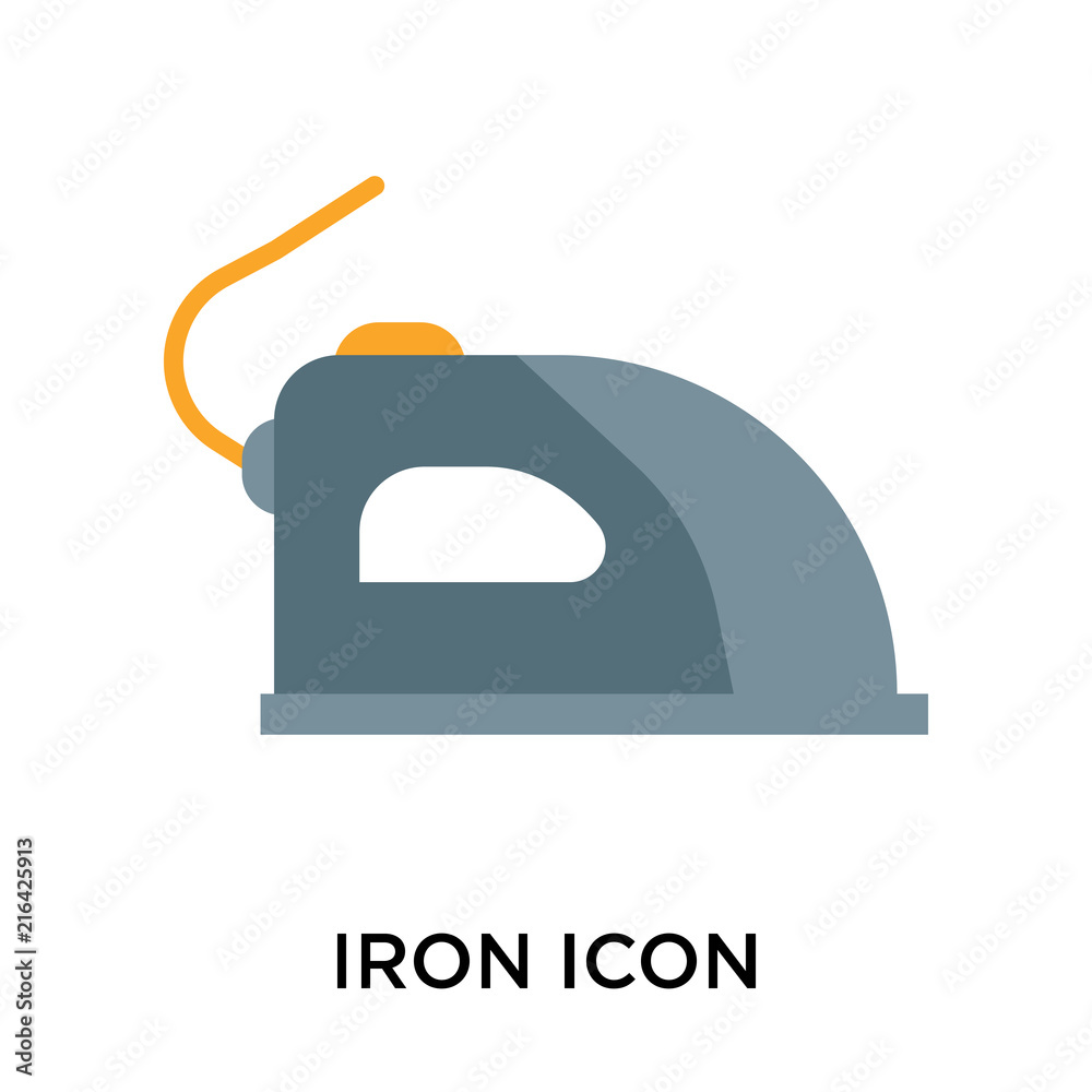 Iron icon vector sign and symbol isolated on white background, Iron logo concept Iron icon vector sign and symbol isolated on white background, Iron logo concept