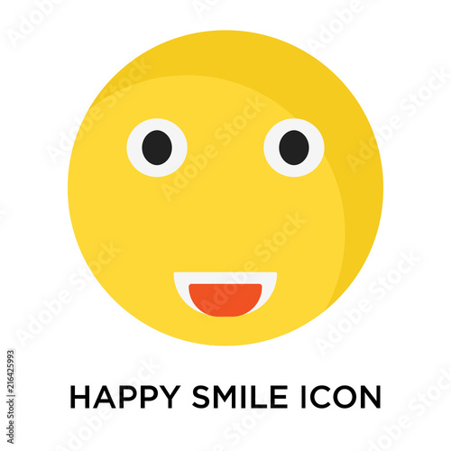 Happy smile icon vector sign and symbol isolated on white background, Happy smile logo concept