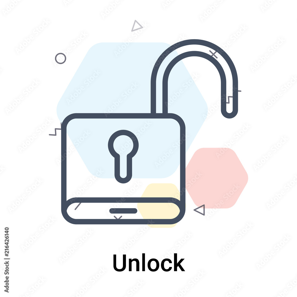 Unlock icon vector sign and symbol isolated on white background, Unlock logo concept Unlock icon vector sign and symbol isolated on white background, Unlock logo concept