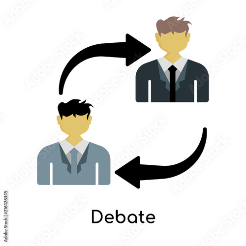 Debate icon vector sign and symbol isolated on white background, Debate logo concept