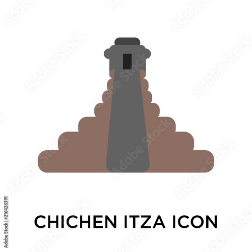 Chichen Itza icon vector sign and symbol isolated on white background, Chichen Itza logo concept