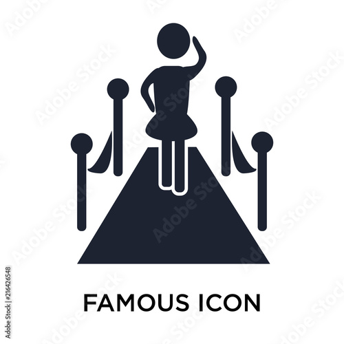 Famous icon vector sign and symbol isolated on white background, Famous logo concept