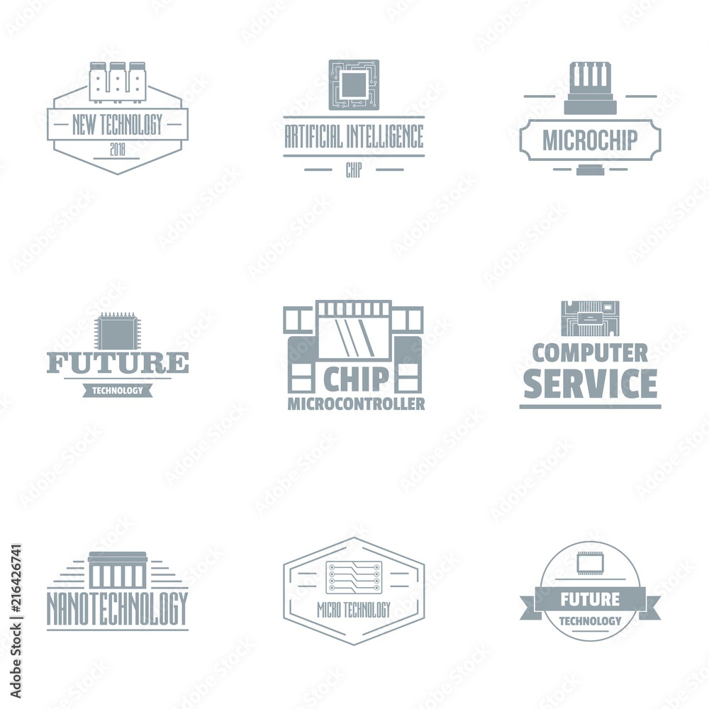 Future service logo set. Simple set of 9 future service vector logo for web isolated on white background