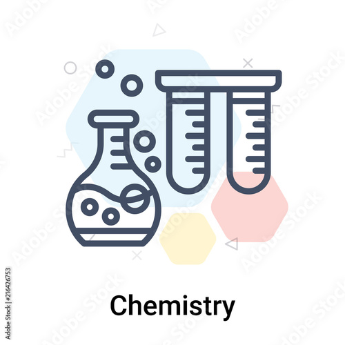Chemistry icon vector sign and symbol isolated on white background, Chemistry logo concept