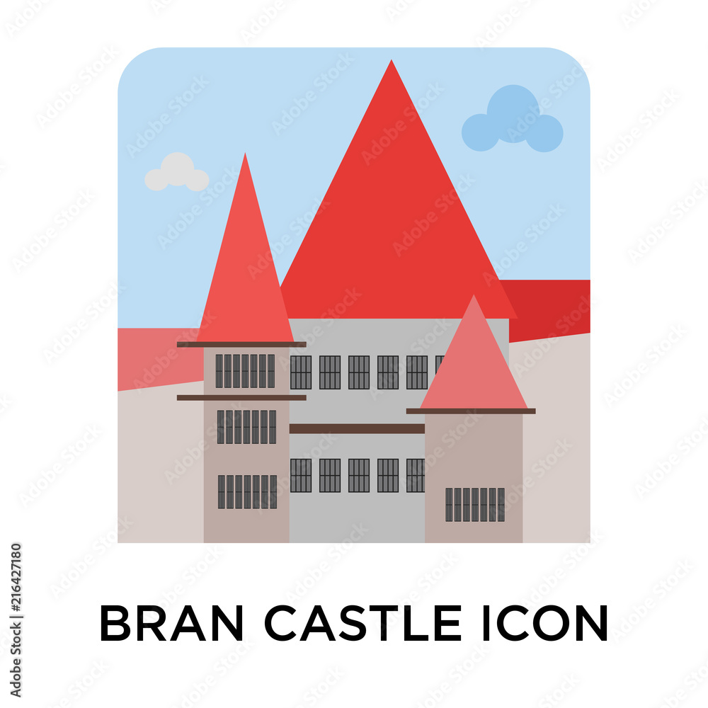 Bran castle icon vector sign and symbol isolated on white background, Bran castle logo concept