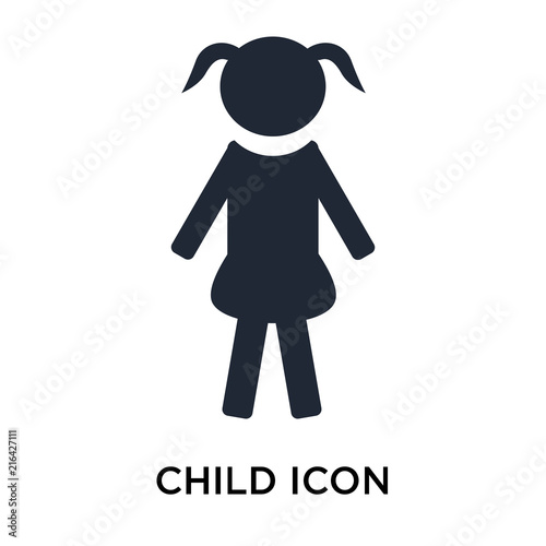 Child icon vector sign and symbol isolated on white background, Child logo concept