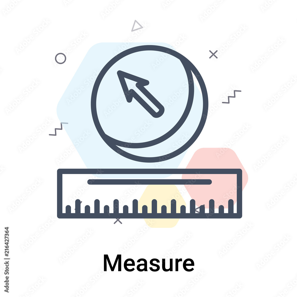 Measure icon vector sign and symbol isolated on white background