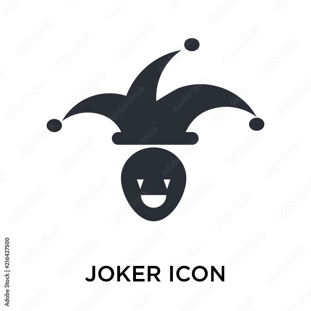 Joker icon vector sign and symbol isolated on white background, Joker logo concept Joker icon vector sign and symbol isolated on white background, Joker logo concept