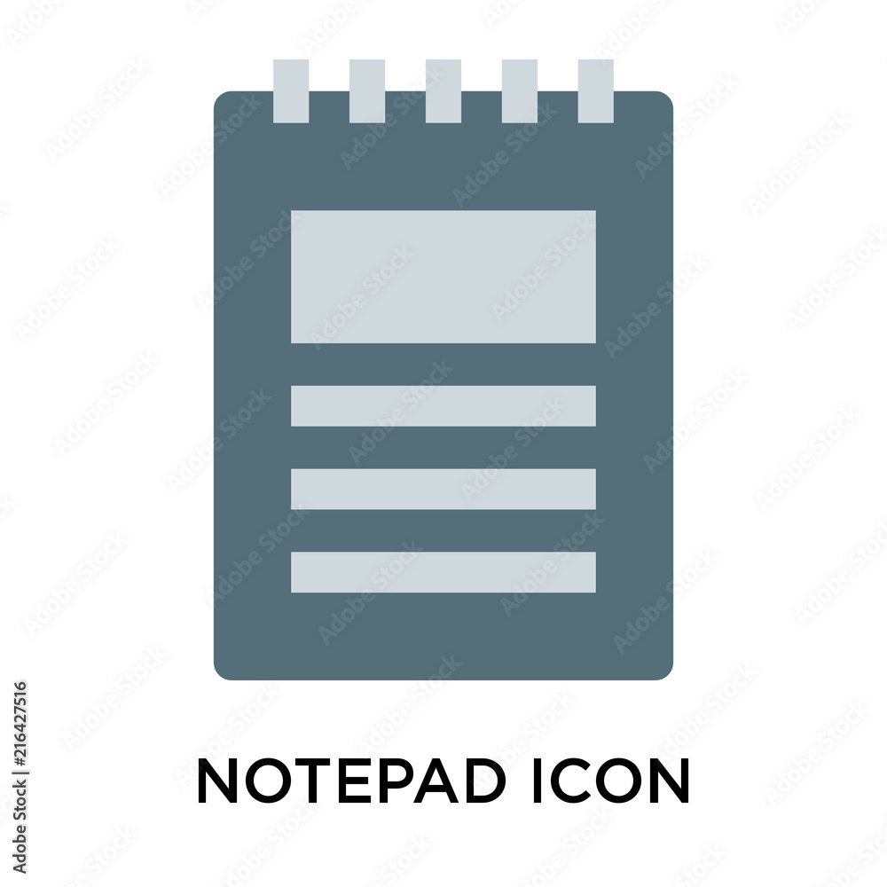 Notepad icon vector sign and symbol isolated on white background, Notepad logo concept Notepad icon vector sign and symbol isolated on white background, Notepad logo concept