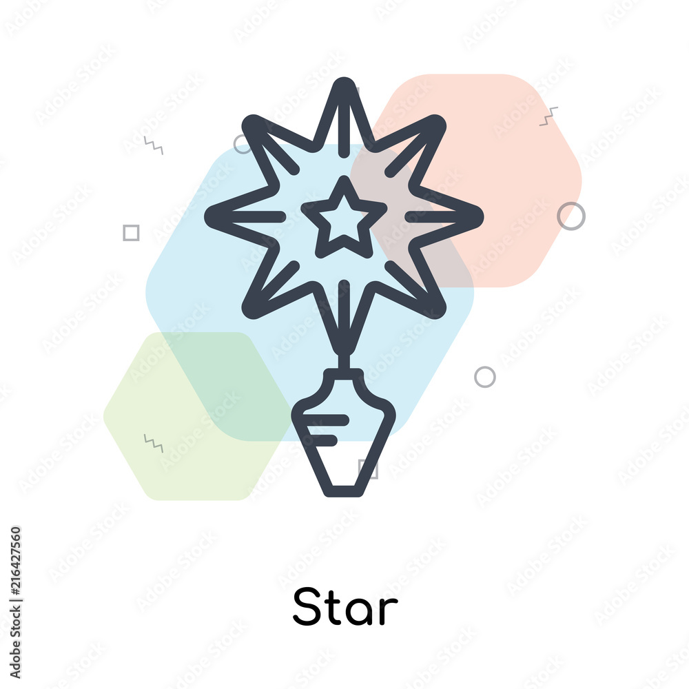 Star icon vector sign and symbol isolated on white background, Star logo concept