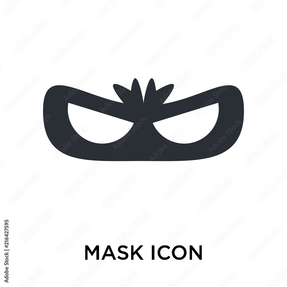 Mask icon vector sign and symbol isolated on white background, Mask logo concept Mask icon vector sign and symbol isolated on white background, Mask logo concept
