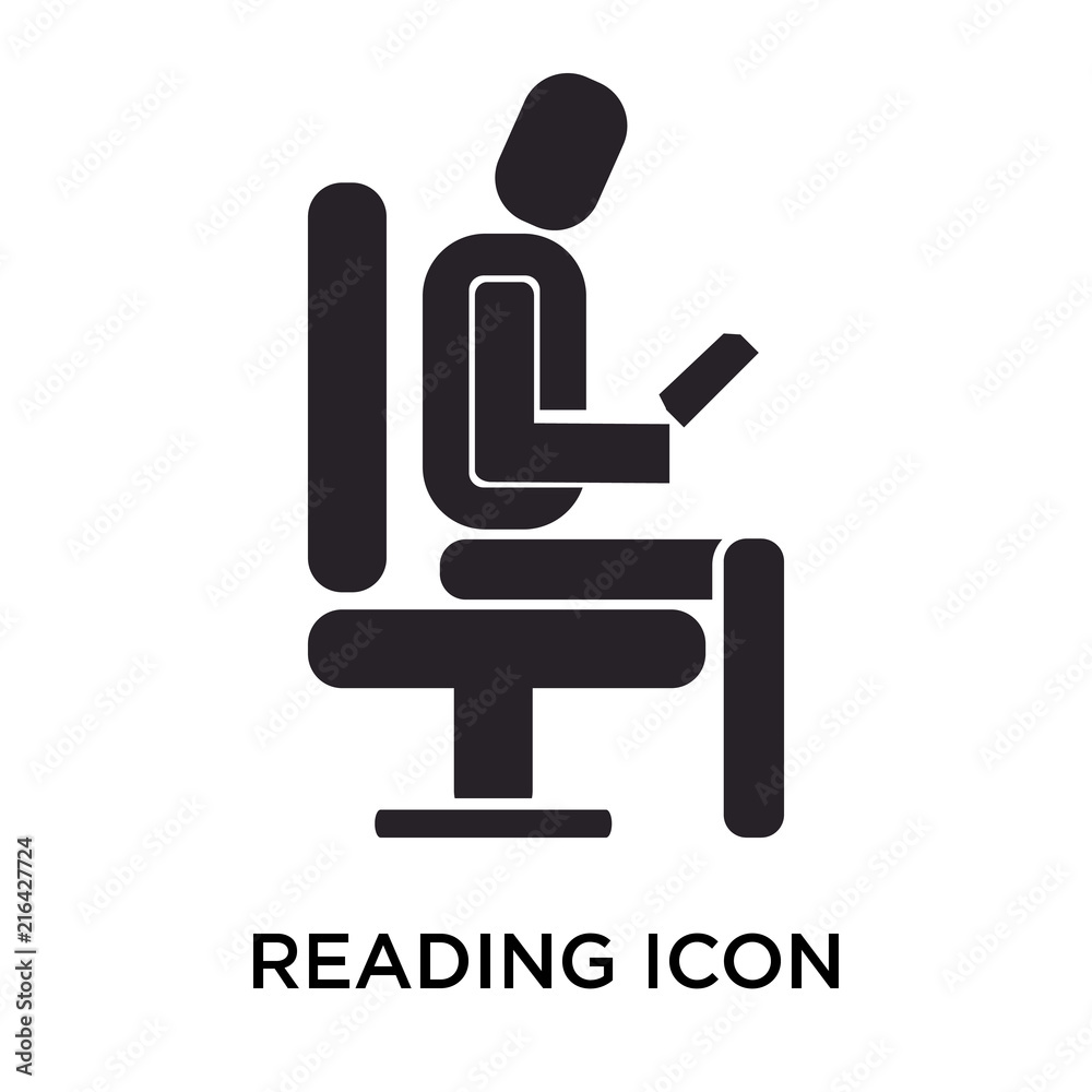 Reading icon vector sign and symbol isolated on white background, Reading logo concept Reading icon vector sign and symbol isolated on white background, Reading logo concept