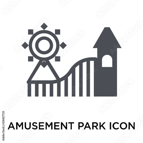 Amusement park icon vector sign and symbol isolated on white background, Amusement park logo concept
