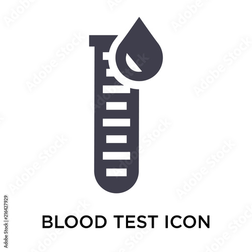 Blood test icon vector sign and symbol isolated on white background, Blood test logo concept