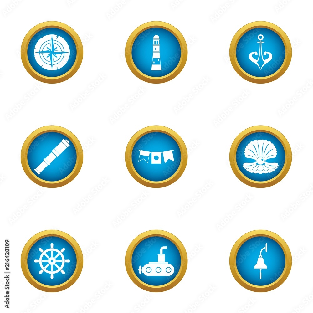 Boatbuilder icons set. Flat set of 9 boatbuilder vector icons for web isolated on white background Boatbuilder icons set. Flat set of 9 boatbuilder vector icons for web isolated on white background