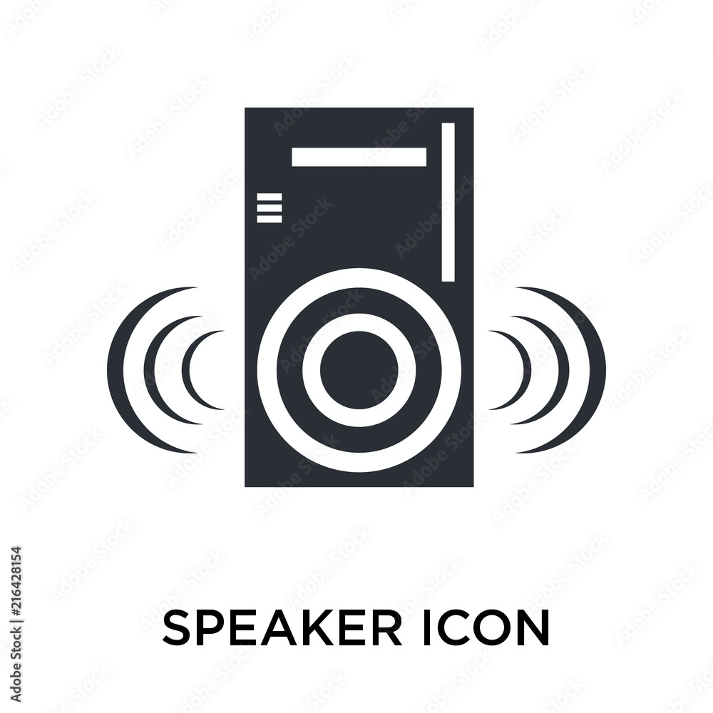 Speaker icon vector sign and symbol isolated on white background, Speaker logo concept Speaker icon vector sign and symbol isolated on white background, Speaker logo concept