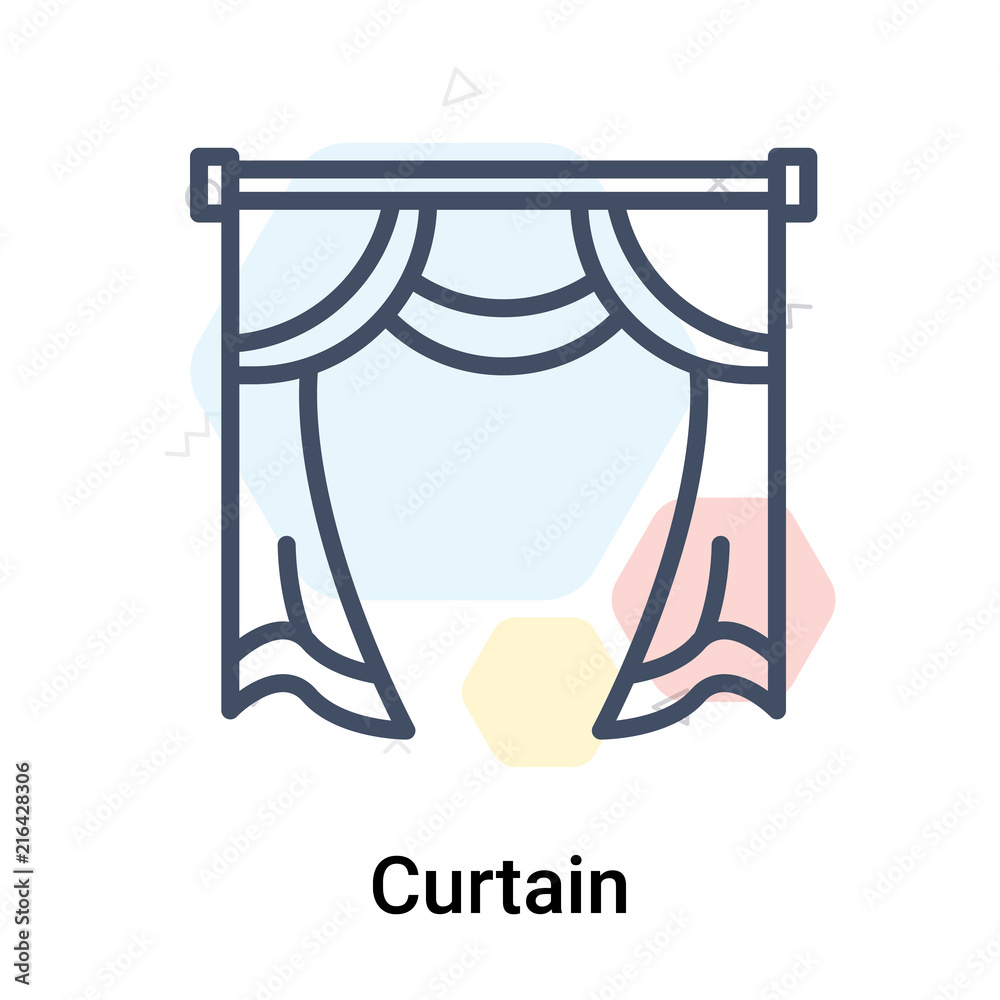 Curtain icon vector sign and symbol isolated on white background, Curtain logo concept Curtain icon vector sign and symbol isolated on white background, Curtain logo concept