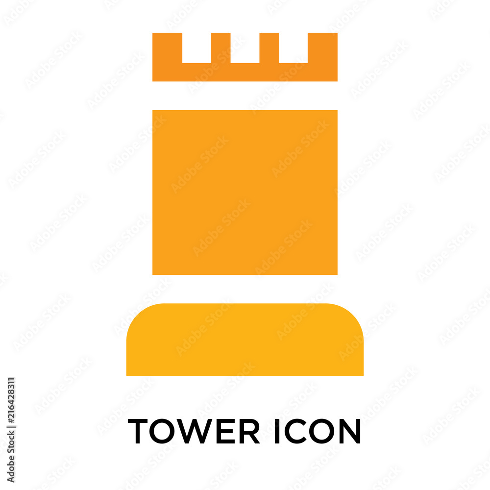 Tower icon vector sign and symbol isolated on white background, Tower logo concept Tower icon vector sign and symbol isolated on white background, Tower logo concept