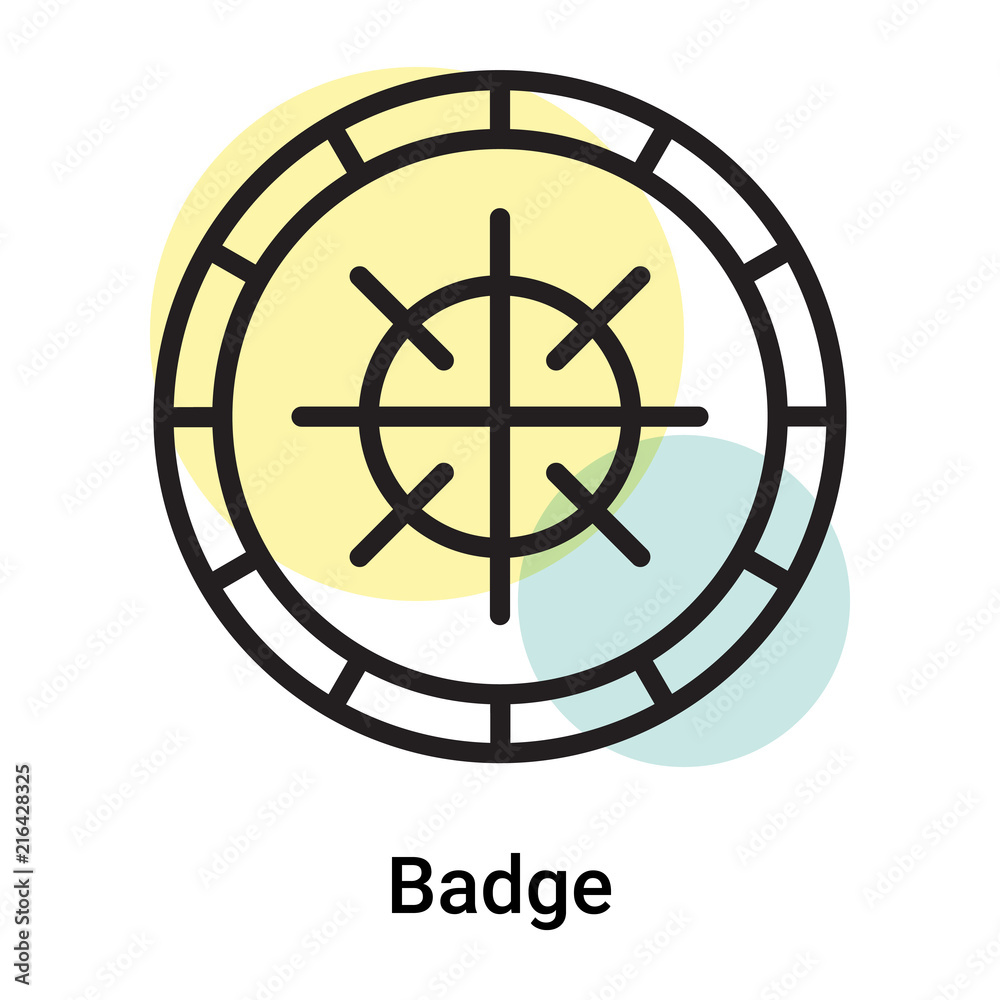 Badge icon vector sign and symbol isolated on white background, Badge logo concept Badge icon vector sign and symbol isolated on white background, Badge logo concept