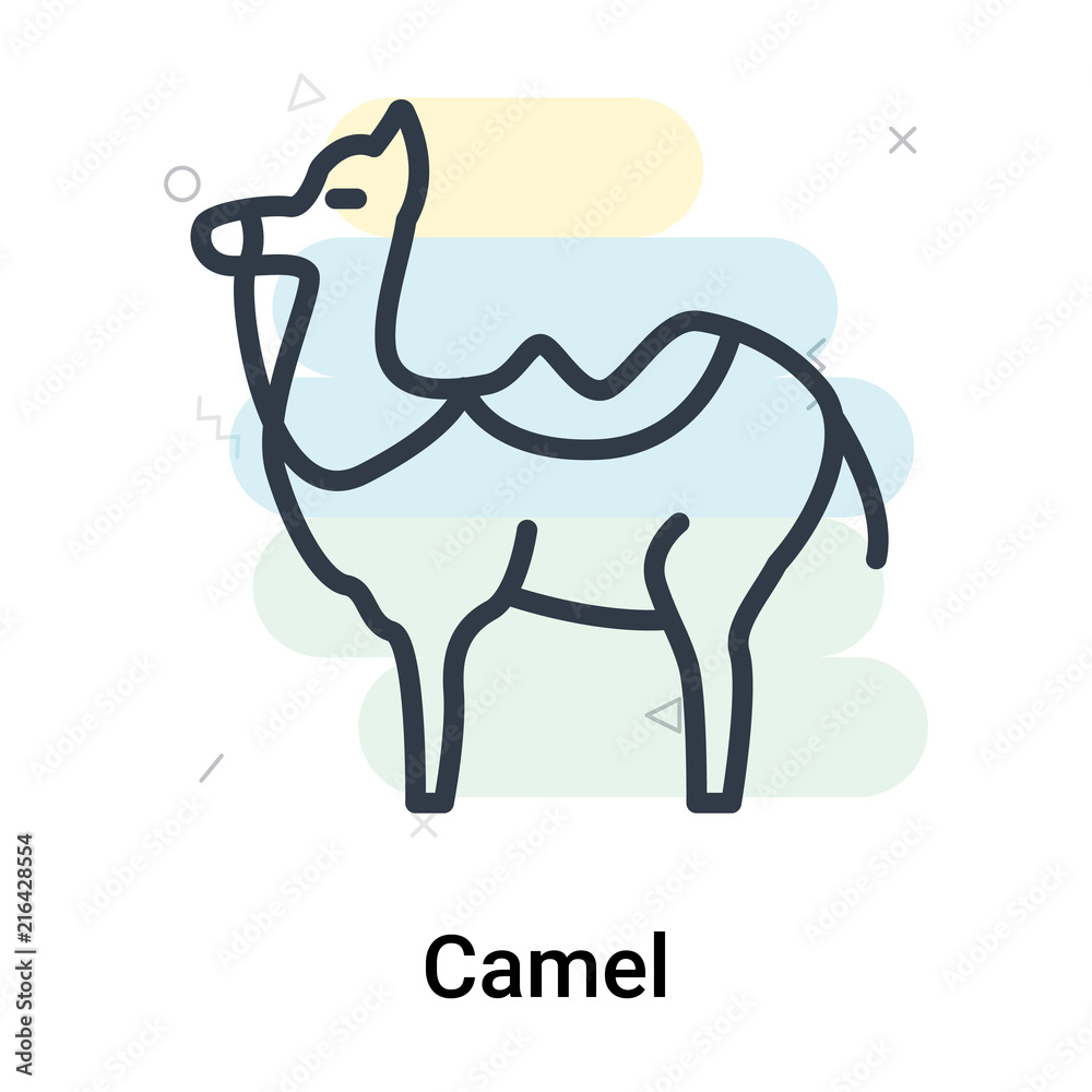 Camel icon vector sign and symbol isolated on white background, Camel logo concept Camel icon vector sign and symbol isolated on white background, Camel logo concept