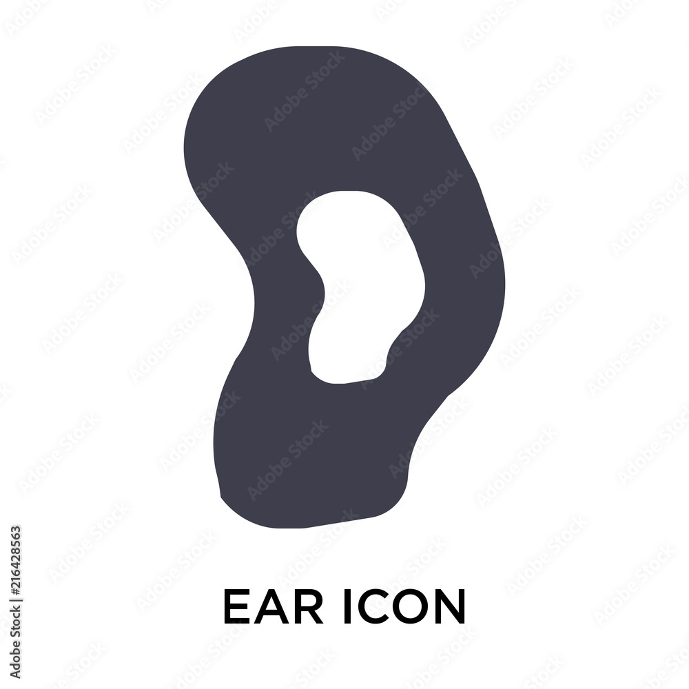Ear icon vector sign and symbol isolated on white background, Ear logo concept Ear icon vector sign and symbol isolated on white background, Ear logo concept