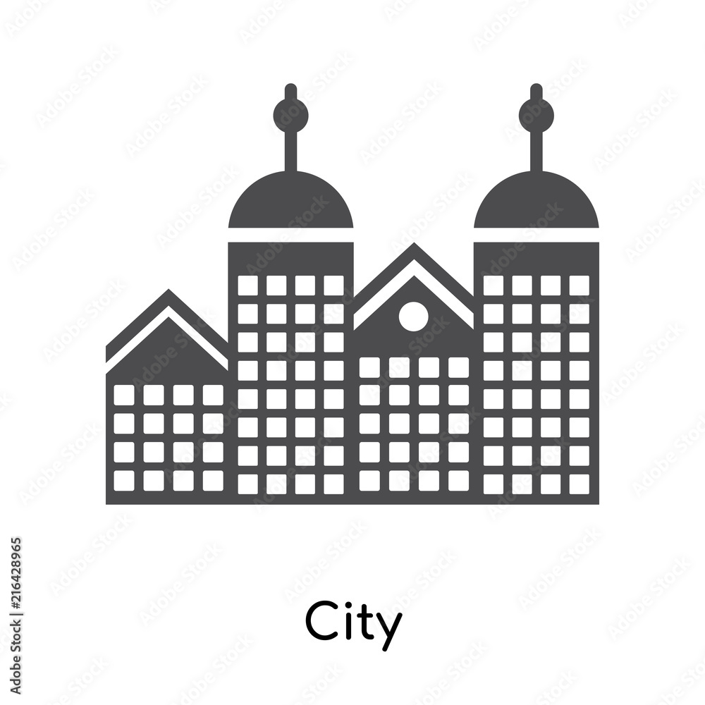 City icon vector sign and symbol isolated on white background, City logo concept