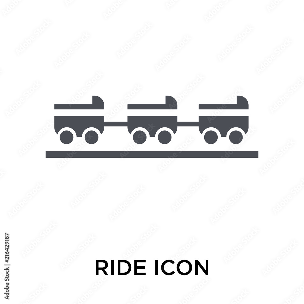 Ride icon vector sign and symbol isolated on white background, Ride logo concept Ride icon vector sign and symbol isolated on white background, Ride logo concept