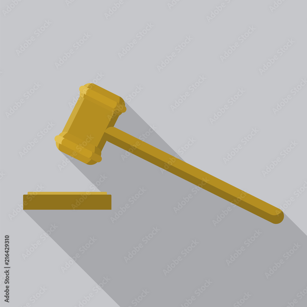 Wood gavel icon. Flat illustration of wood gavel vector icon for web design Wood gavel icon. Flat illustration of wood gavel vector icon for web design