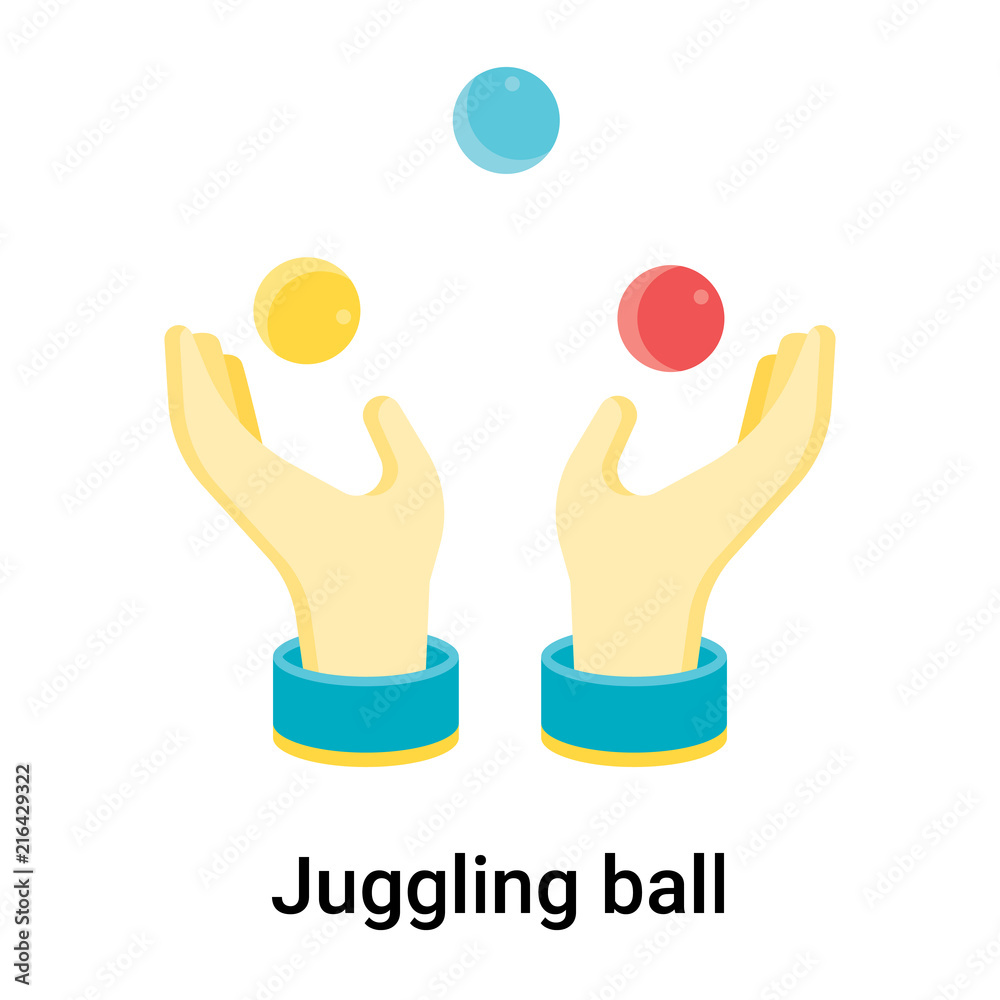 Fototapeta premium Juggling ball icon vector sign and symbol isolated on white background, Juggling ball logo concept
