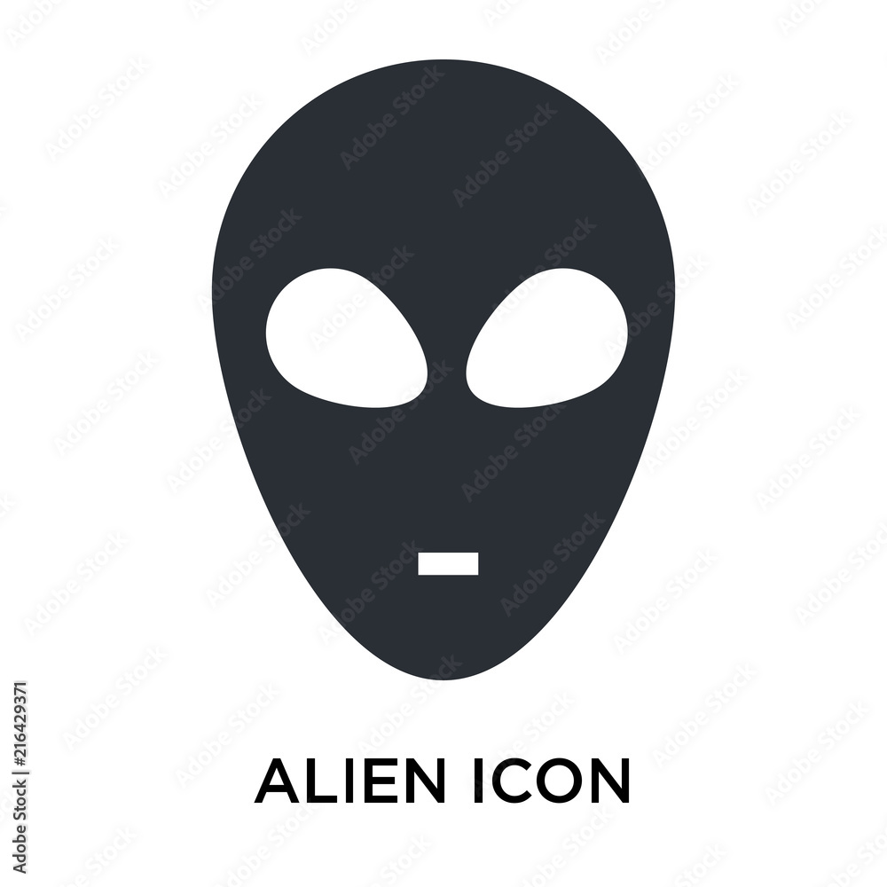 Alien icon vector sign and symbol isolated on white background, Alien logo concept Alien icon vector sign and symbol isolated on white background, Alien logo concept