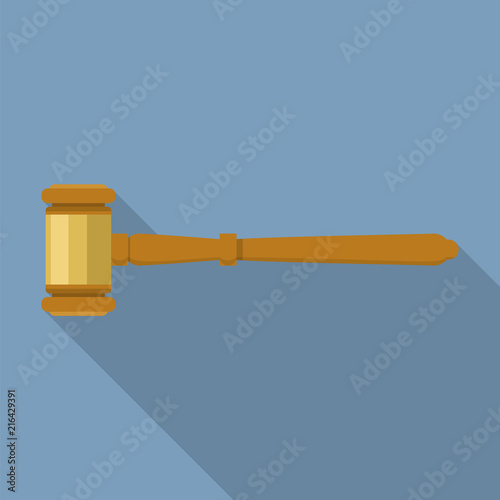 Legal judge gavel icon. Flat illustration of legal judge gavel vector icon for web design