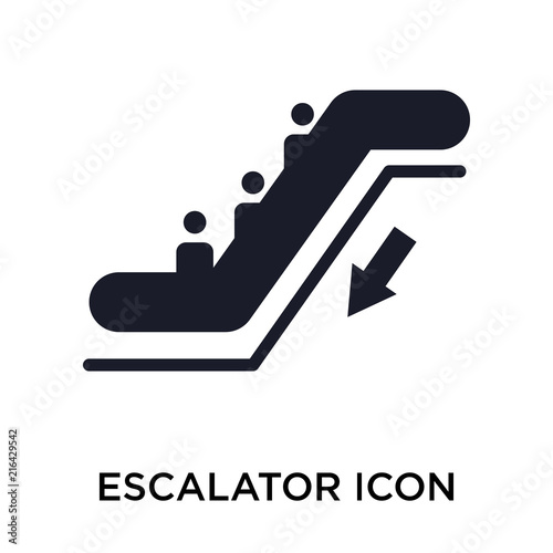 Escalator icon vector sign and symbol isolated on white background, Escalator logo concept